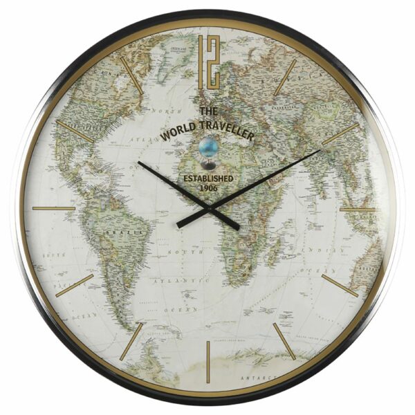 Metal Wall Clock 'World Traveller'